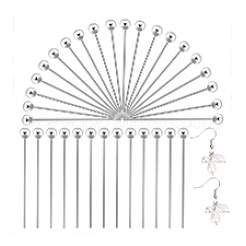 60Pcs 925 Sterling Silver Head Pins&nbsp;STER-PH0003-11