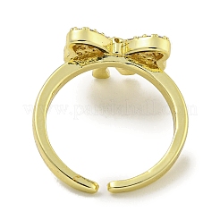 Brass Micro Pave Cubic Zirconia Cuff Ring&nbsp;RJEW-E296-06G