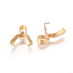 304ステンレススチール製アイスピックピンチベイル  ゴールドカラー  12.5x4.5mm  穴：3.5x5mm  ピン：0.4x0.7mm&nbsp;X-STAS-F227-45D-G