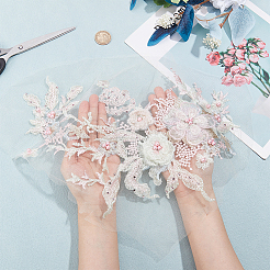 3D Flower Organgza Polyester Embroidery Ornament Accessories&nbsp;DIY-WH0297-20D