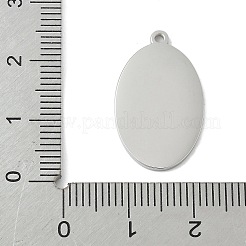 304ステンレス鋼の鏡面研磨仕上げの刻印入りブランクタグペンダント  オーバルチャーム  変色防止  レーザー切断  ステンレス鋼色  23x14x1.5mm  穴：1.5mm&nbsp;STAS-D365-03P