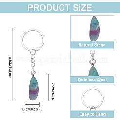 8Pcs Natural Fluorite Pendant Keychain&nbsp;KEYC-PH01494