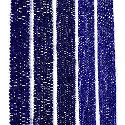 電気メッキガラスビーズセット  パール光沢メッキ  多面カット  ロンデル  ミディアムブルー  2.9~3.3x2mm  穴：0.8mm  約135~140個/連  32~34cm&nbsp;EGLA-A044-T2mm-A06