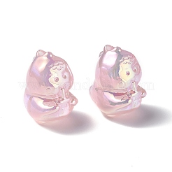 UVメッキレインボー虹色アクリルビーズ  恐竜  ミックスカラー  22x15x20.5mm  穴：3.5mm&nbsp;PACR-M003-15