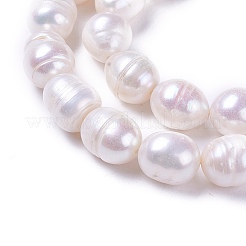 天然養殖淡水パールビーズ連売り  ライス  ホワイト  5~11x5~11mm  穴：0.5~1mm  約28~56個/連  13.39インチ〜14.17インチ（34~36cm）&nbsp;PEAR-L021-21-01A