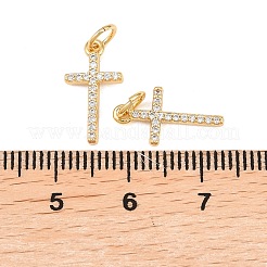Brass Micro Pave Cubic Zirconia Pendants&nbsp;KK-Z146-25G