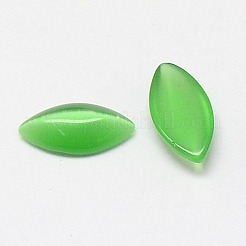 キャッツアイカボション  馬の目  ミディアムシーグリーン  15x7x2.5mm&nbsp;CE-J004-7x15mm-02