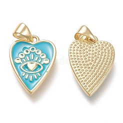 Brass Enamel Pendants&nbsp;LS-ZIRC-F116-10B-G