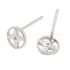 925 Sterling Silver Micro Pave Clear Cubic Zirconia Stud Earrings for Women&nbsp;EJEW-F342-05P