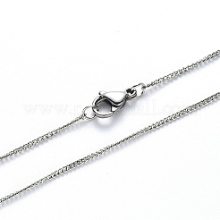 変色しない304ステンレススチールカーブチェーンネックレス  カニカン付き  ステンレス鋼色  リンク：3x2x0.6mm  19.68インチ（50cm）&nbsp;NJEW-S420-001C-P