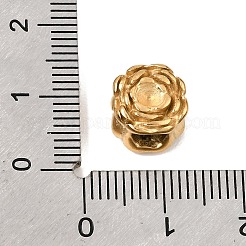 304ステンレススチールヨーロピアンビーズ  大穴ビーズ  花  18KGP本金メッキ  8.5x10mm  穴：4mm  トレイ：2.5mm&nbsp;SA-CBA5CD0-12G