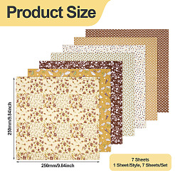 7 Sheets Cotton Fabric&nbsp;AJEW-TAC0042-03C