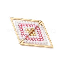 Glass Seed Beaded Connector Charms&nbsp;PALLOY-MZ01110