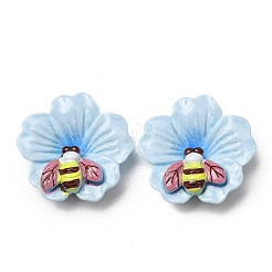 オペーク樹脂カボション  蜂と花  ミックスカラー  24.5x26x8mm&nbsp;RE-CBA49A8-07
