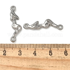 Anti-Tarnish 304 Stainless Steel Textured Irregular Stick Connector Charms&nbsp;STAS-Q334-63P