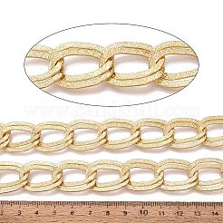 アルミダブルカーブチェーン  テクスチャ  溶接されていない  スプールで  ゴールドカラー  25x16.5~17x1.5mm  約32.81フィート（10m）/ロール&nbsp;CHA-Q001-07G