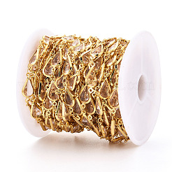 Brass Teardrop Link Chains&nbsp;CHC-N023-09A-G