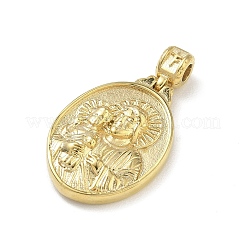 宗教 304 ステンレス ペンダント  処女のチャームが付いた楕円形  ゴールドカラー  28x19x5.5mm  穴：3mm&nbsp;LS-STAS-C179-04G