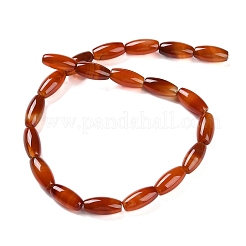 天然石赤瑪瑙ビーズ連売り  染め＆加熱  ライス  19.5~20.5x10mm  穴：2mm  約20個/連  15.94''（40.5センチメートル）&nbsp;G-NH0019-C01-05