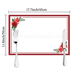 Rectangle with  Flower Pattern Cotton Linen Cloth Table Mat&nbsp;AJEW-WH0196-004