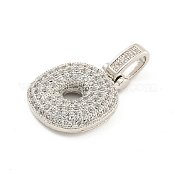Brass Micro Pave Clear Cubic Zirconia Pendants&nbsp;KK-B099-01P-O