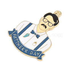 Father's Day Alloy Enamel Pendants&nbsp;FIND-E054-05B