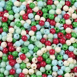 不透明なアクリルビーズ  ラウンド  ミックスカラー  3mm  穴：1mm&nbsp;X1-OACR-H118-07A-08