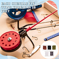 5Pcs 5 Colors Chenille Fly Fishing Tinsel Tying Materials&nbsp;OCOR-GF0006-51A