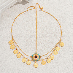 Elegant Middle Eastern Style Ramadan Zinc Alloy & Brass Coin Tassel Charm Head Women's Jewelry Chains&nbsp;FX1267
