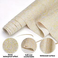 Embossed Flower Pattern PVC Leather Fabric&nbsp;DIY-WH0661-08A