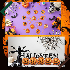 ハロウィーンをテーマにした装飾用のプラスチックペンダントデコレーション12個。  カボチャ  チョコレート  155mm&nbsp;KY-WH20007-01