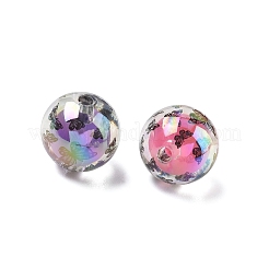 透明UVメッキアクリルビーズ  二層ビーズ  虹色の  蝶の丸  ミックスカラー  15.5x15mm  穴：3mm&nbsp;PACR-Z002-01B