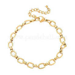 304 Stainless Steel Oval Link Chain Anklets&nbsp;AJEW-A057-06G
