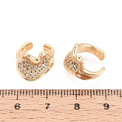 Brass Micro Pave Clear Cubic Zirconia Cuff Earrings&nbsp;EJEW-T047-61G