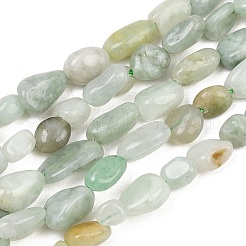 天然石翡翠ビーズ連売り  ナゲット  タンブルストーン  6~10x5~6x4~6mm  穴：0.8mm  約56~57個/連  15.16~15.35''（38.5~39センチメートル）&nbsp;G-G464-A04-01