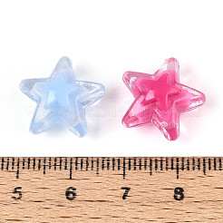 透明なアクリルビーズ  二層ビーズ  スター  ミックスカラー  16x16.5x9.5mm  穴：2.8mm&nbsp;X-OACR-N147-03