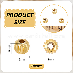 180Pcs Brass Spacer Beads&nbsp;KK-BC0014-23G