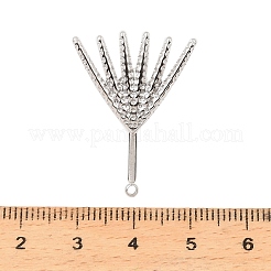 304ステンレススチールスタッドピアス金具  葉  カン付き  ステンレス鋼色  29x22mm  穴：1.6mm  ピン：1mm&nbsp;STAS-Z199-03P-05
