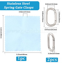2Pcs Stainless Steel Spring Gate Clasps&nbsp;FIND-BBC0004-49