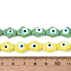 手作りナザールボンジュウランプワークビーズ連売り  魚  ミックスカラー  13~15x10~11x5~6mm  穴：1.6~1.8mm  約28個/連  14.37''（36.5センチメートル）&nbsp;LAMP-T022-07M