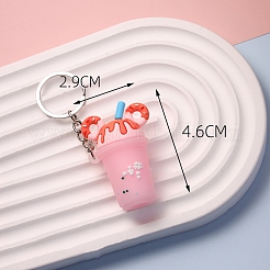 ミルクティー PVC バッグ キーホルダー  バックパック吊り下げ装飾  ミスティローズ  46x29mm&nbsp;LS-PW-WG2786B-03