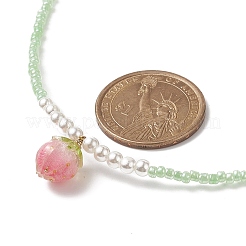 Resin Flower Bud Pendant Necklaces&nbsp;NJEW-JN04153