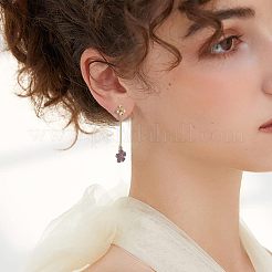 20 個の真鍮のスタッドのイヤリングパーツ  スターリングシルバーのピン925本と縦のループ付き  カドミウムフリー＆ニッケルフリー＆鉛フリー  花  20個のプラスチック製イヤーナット付き  18KGP本金メッキ  11x11mm  穴：0.9mm  ピン：0.8mm&nbsp;KK-FH0004-63