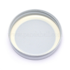 ブリキのボトルキャップ  スクリューキャップ  フラットラウンド  ホワイト  7.1x1.5cm&nbsp;IFIN-WH0053-46A-05