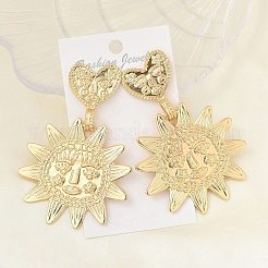 合金スタンドピアス  花  ゴールドカラー  73.5x51.5mm&nbsp;EJEW-D300-02G-04