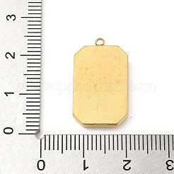 304ステンレスペンダント  月のチャーム付き長方形  ゴールドカラー  22.5x13x3mm  穴：1.5mm&nbsp;STAS-I322-19G