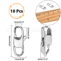 316Lサージカルステンレススチール製ロブスタークロウクラスプ10個  ステンレス鋼色  16x7x3mm  穴：3mm&nbsp;STAS-AR0001-25