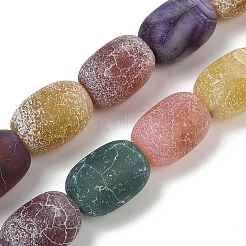 天然石風化瑪瑙ビーズ連売り  染め＆加熱  バレル  ミックスカラー  17~18x12.5~13mm  穴：1.2~1.4mm  約22個/連  15.08''（38.3センチメートル）&nbsp;G-NH0047-B07-02