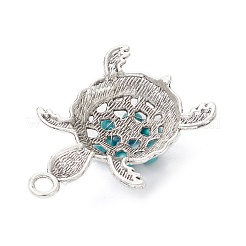 合成ターコイズとアクリルビーズの花の海の動物ペンダント  合金タートルチャーム  アンティークシルバー  ミックスカラー  57.5x37x13mm  穴：4.3mm&nbsp;PALLOY-JF03830