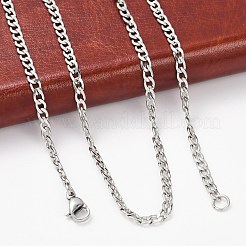 Non-Tarnish 201 Stainless Steel Curb Chains Necklaces&nbsp;NJEW-R063-39P